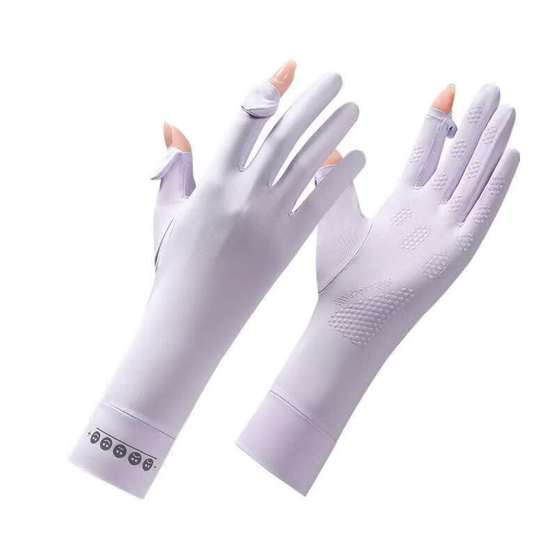 Women s UV Protection Fingerless Ice Silk Gloves