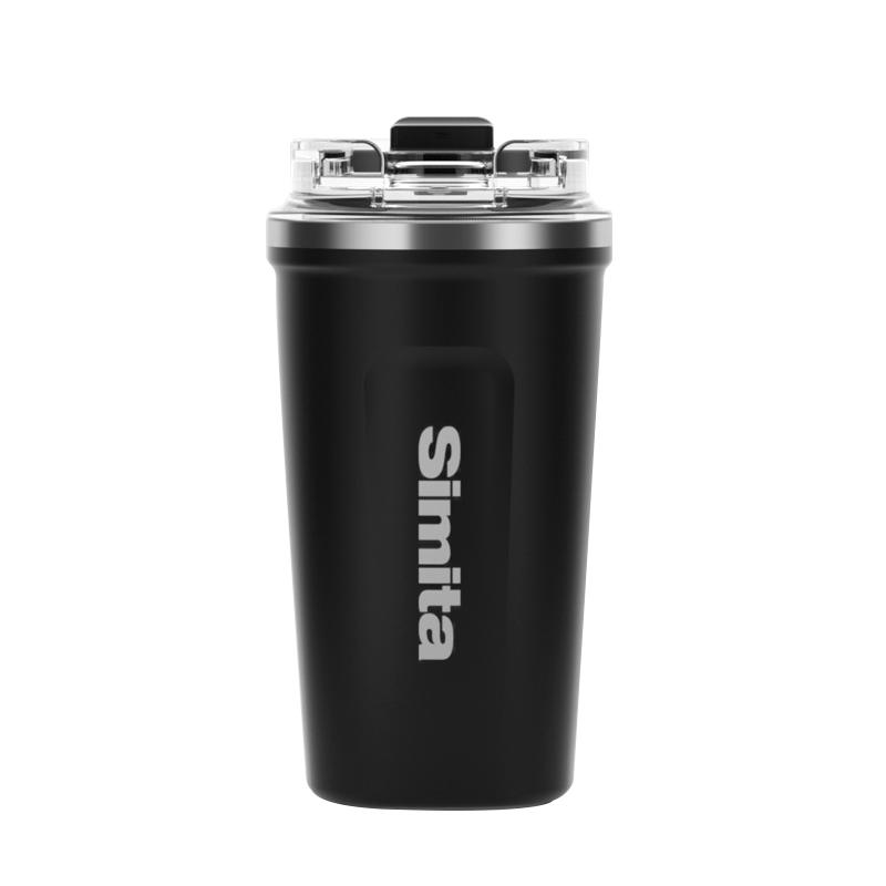 

Schmidt Germany Office Square Coffee Cup 304 Stainless Steel Insulated for Cold And Hot Beverages Creative Business Design 380ml чорний