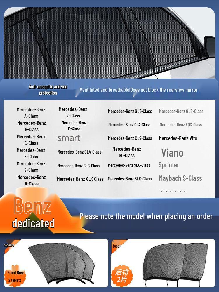 Car Window and Sunroof Anti-Mosquito Mesh: Insect-proof Sun Protection Screen & Curtain.