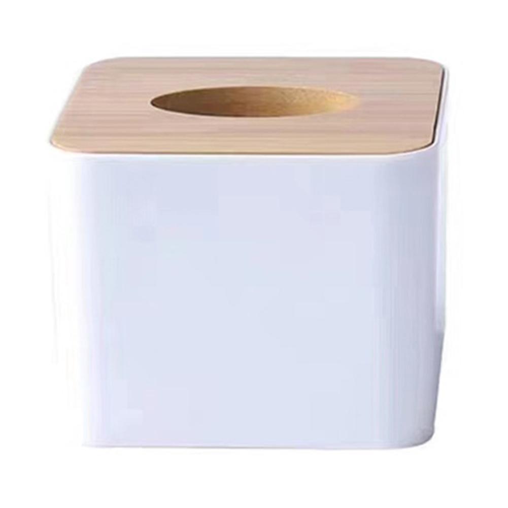 

Домашний диспенсер для салфеток Белая коробка для салфеток Контейнеры для салфеток с деревянной крышкой Гладкий деревянный контейнер для салфеток для лица