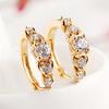 Luxury Women Gold Plated Heart Multi Rhinestones Clip Earrings Ear Jewelry