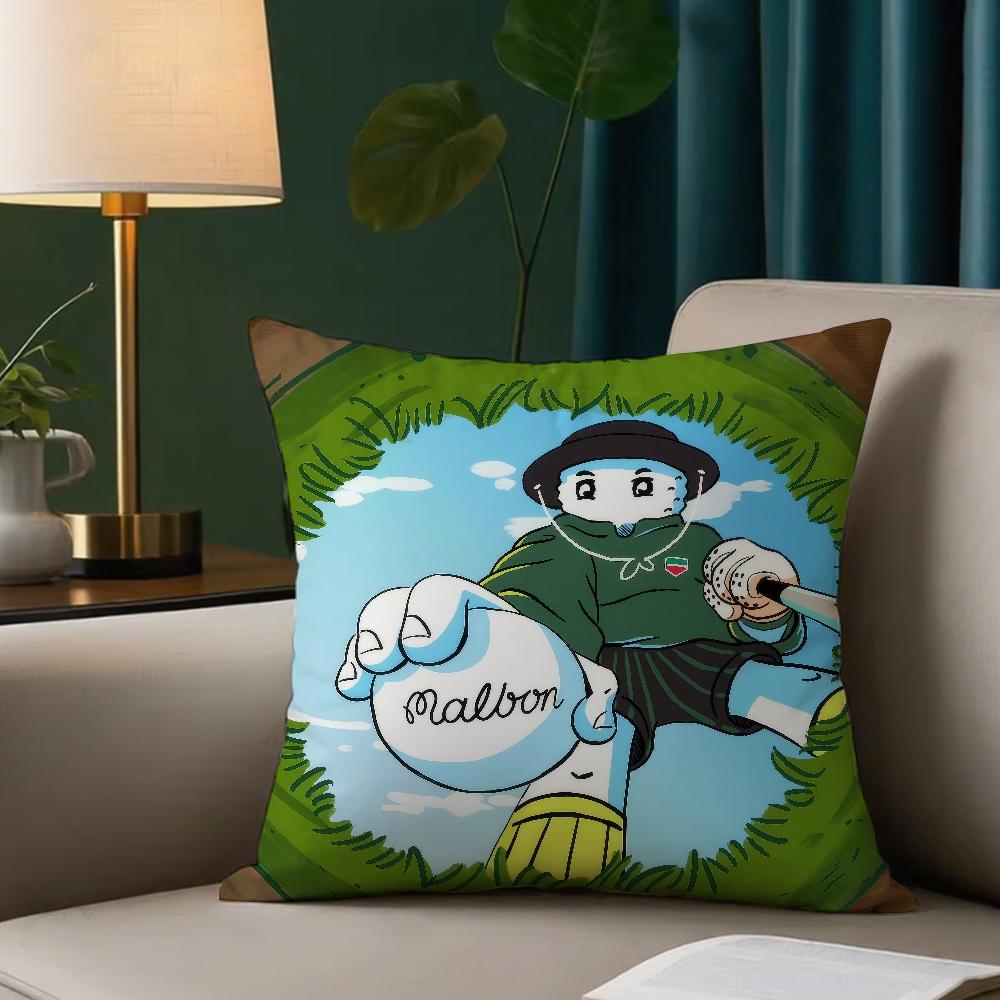 M-Malbones G-Golfs Pillow Case Square Double-Sided Printing Sofa Cushion Cover Bedroom Bedside Pillowcover