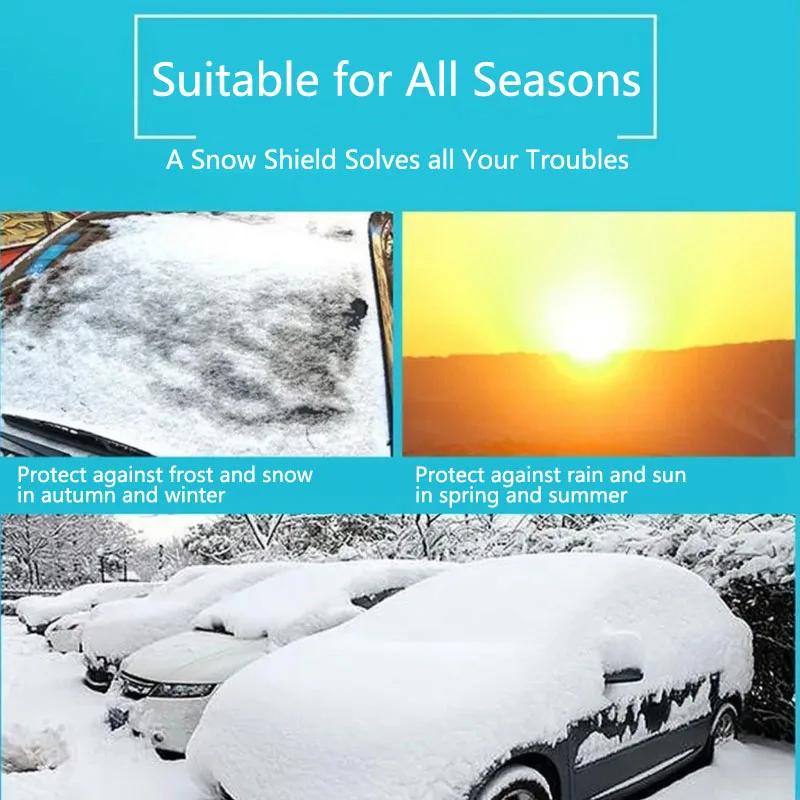 Magnetic Car Snow Shield Frost Prevention Frost Car Cover Car Front Windshield Sunshade Thickened Snow Shield Auto Coat