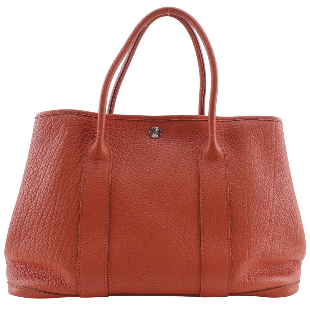 

HERMES Garden party 36 PM Tote Bag Orange leather Women Used