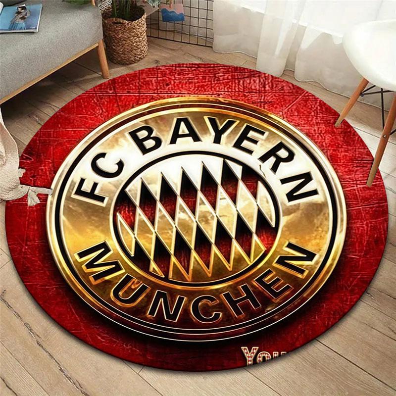 FC Bayern Munchen Custom Name Round Area Rug,Carpet Rug for Living Room Bedroom Sofa Playroom Decor,Non-slip Floor Mat