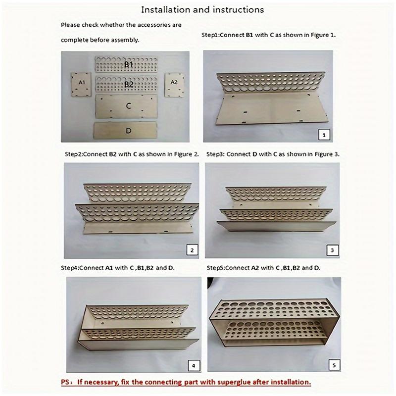 67Holes Wall Mount Premium Wooden Brush Holder Artist Desk Organizer Pencil Paint Brushes Display Storage Box Paint Brush Holder