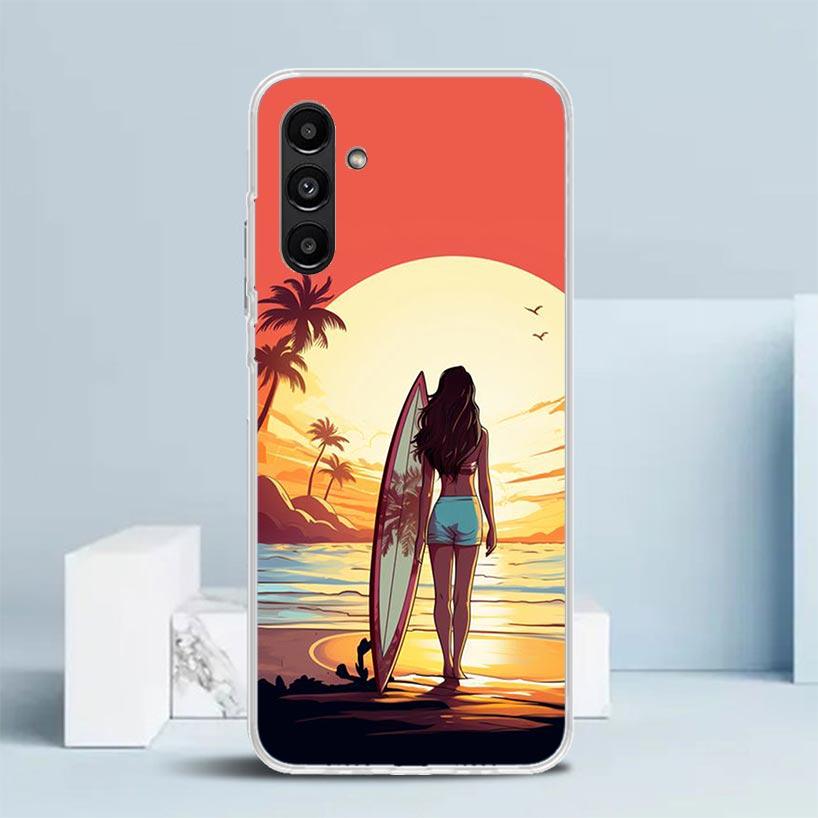 Surfbrett Ästhetisches Handyhülle Für Samsung Galaxy A17 A37 A57 A16 A15 A14 A13 A56 A55 A54 A53 A36 A35 A34 A33 A26 A25 A24 A23 G