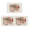 Christmas Kitchen Anti-slip Mat Carpet Flannel Doormat Two-piece Set