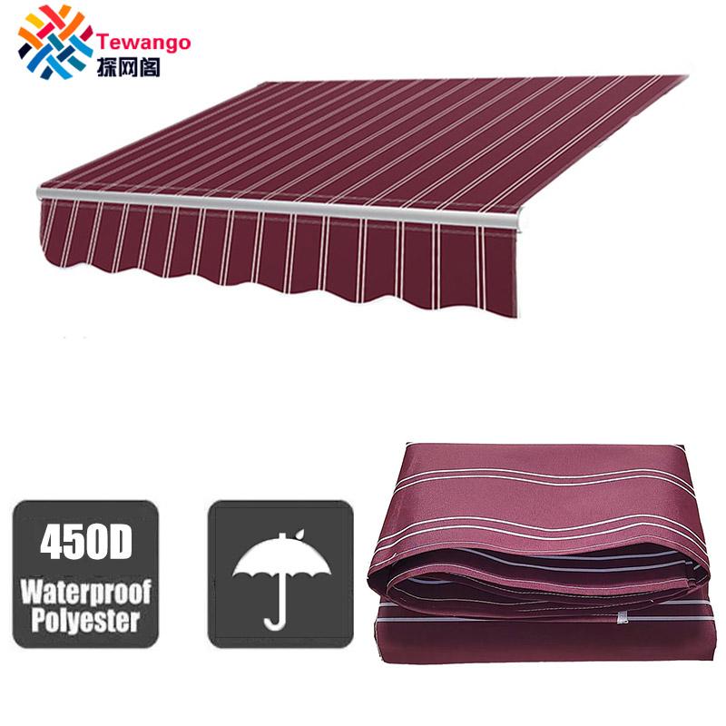 Burgundy White Strips Awning Replacement Fabric Toldo Tewango Canopy Gazebo Outdoor Garden Sun Shade Shelter 300gsm Store Banner