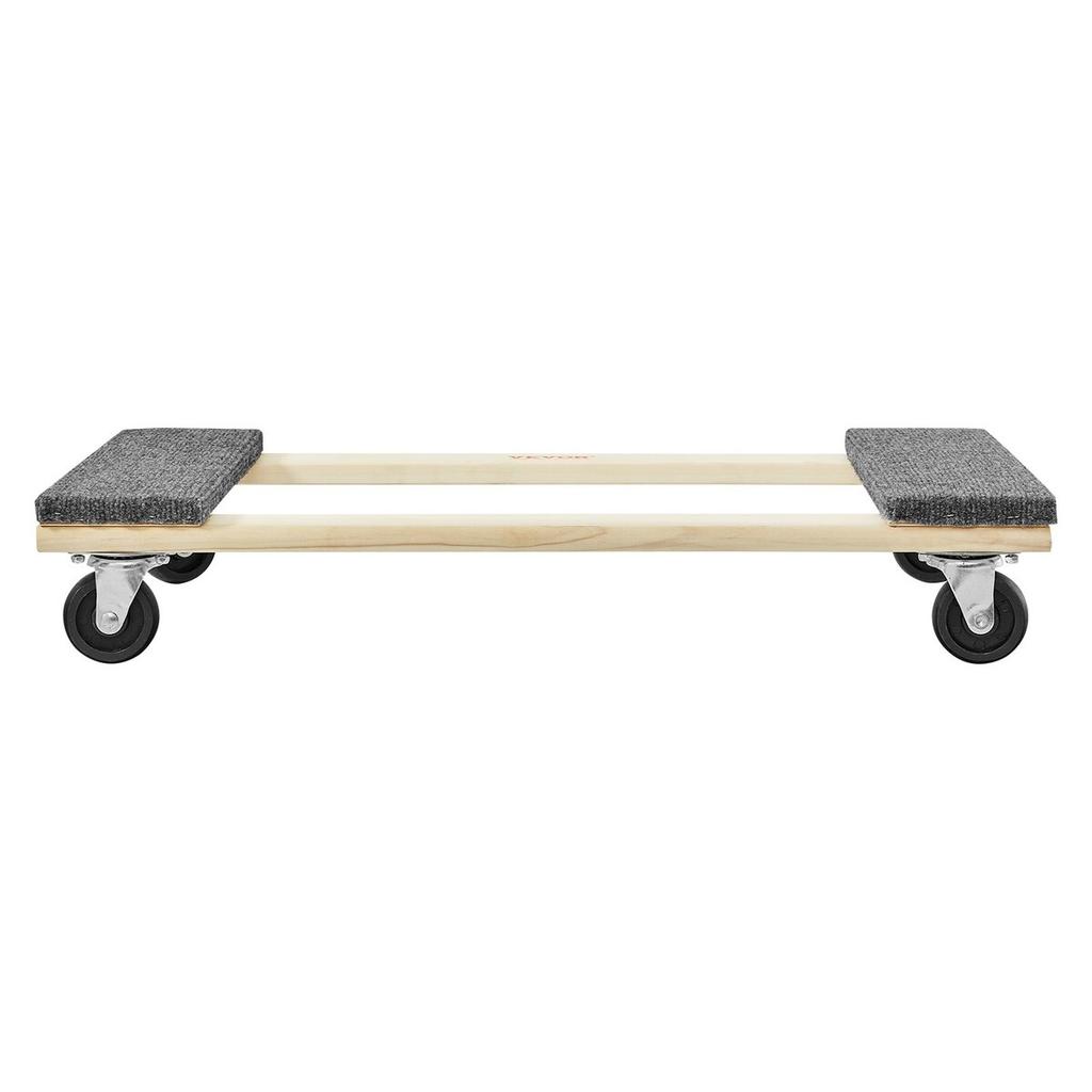 Furniture Dolly, 1000 lbs Load Capacity, 18" x 30", 4 x 3" PP Swivel Casters, Heavy Duty Hardwood Furniture Moving Dolly, Mover's Dolly, Moving Cart