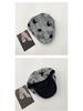 Korean Style Women's Versatile Distressed Star Newsboy Cap, Reversible Trendy Beret for Large Head Circumference