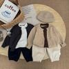 Boys And Girls Korean Lazy Wind Sweater Autumn And Winter New Baby Fake Two Contrasting Color Knitted Sweater