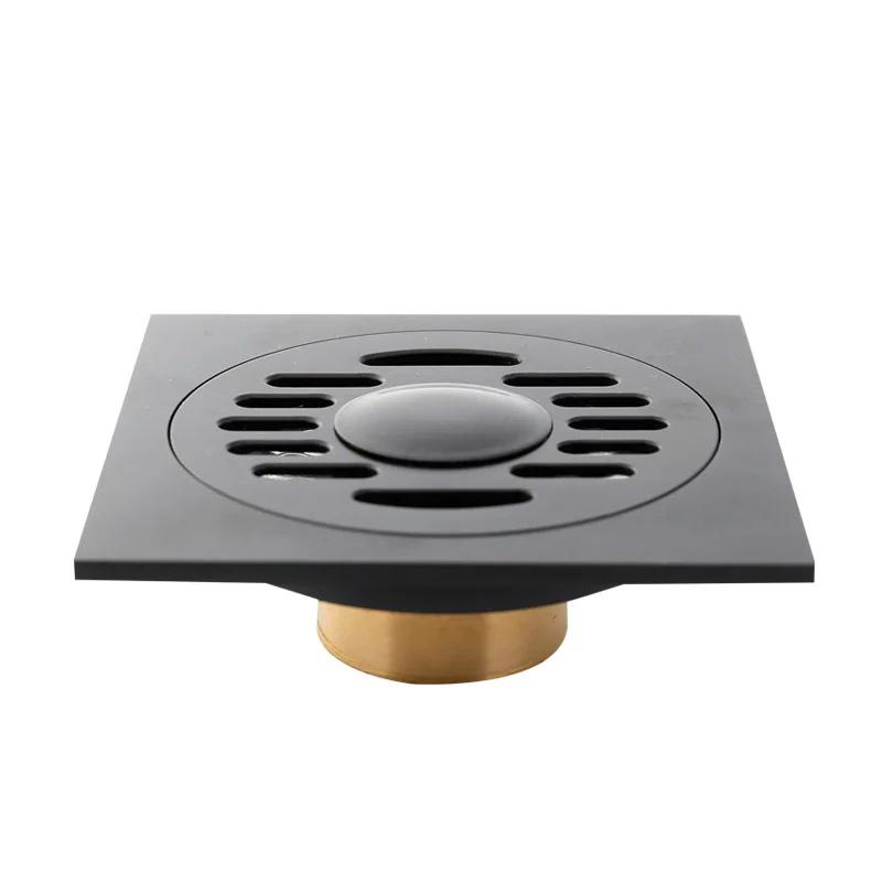 10X10cm square black all copper deodorization filter cover floor drain shower floor drain bathroom hardware accessories