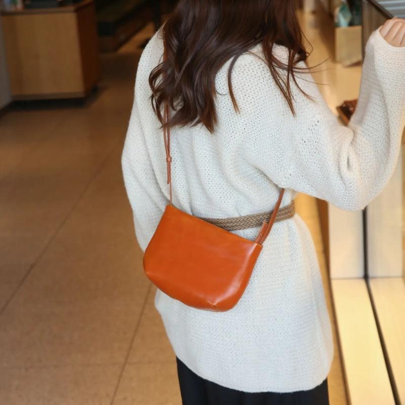 Neue Crossbody-Tasche Mini Phe Tasche Oberleder Rindsleder Umhängetasche Minimalistisch Leicht Tragbar Geldbörse