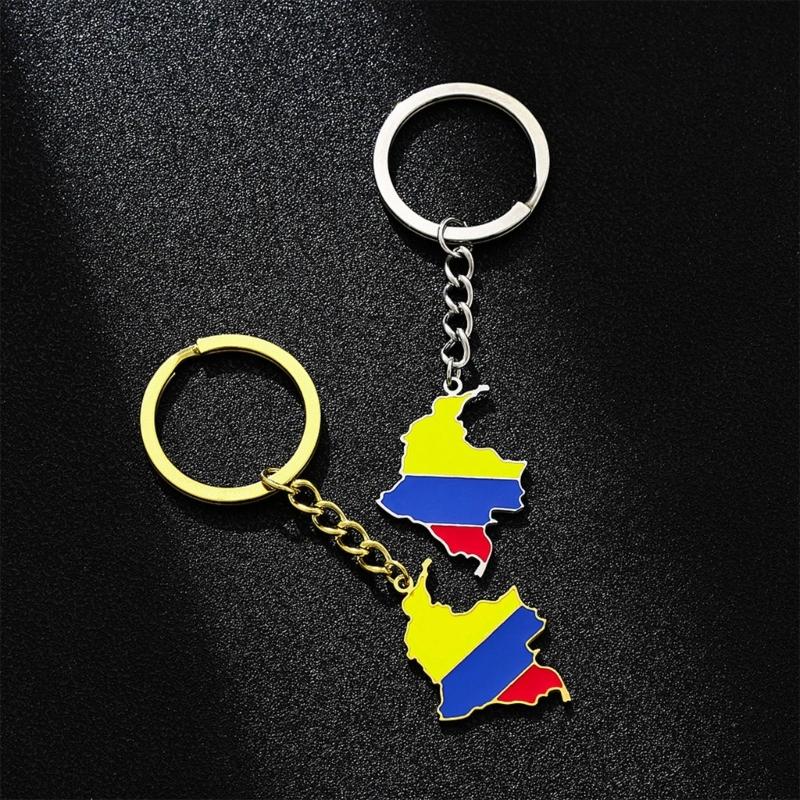 Portachiavi Portatili Mappa della Colombia Portachiavi con Bandiera Accessorio Portachiavi per Zaino