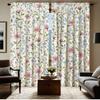 2Pc Pink And Blue Floral Pattern Curtains, Polyester Fabric, Machine Washable, Suitable For Bedroom Living Room Decoration