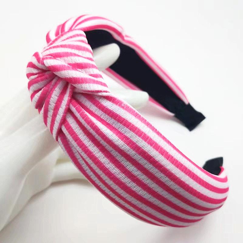 

Модная женская повязка на голову с полосатым принтом и узлом в центре, повседневный головной убор для девочек, регулируемая удобная повязка на голову