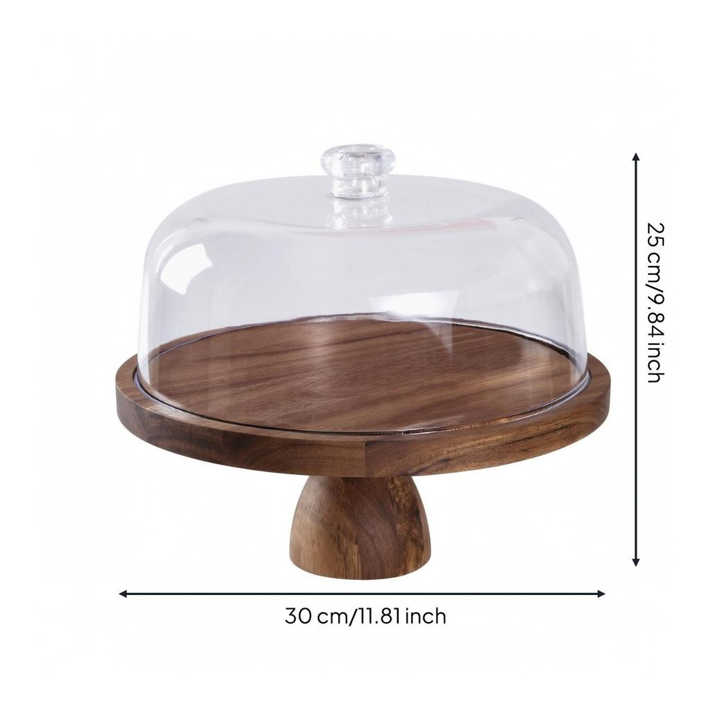 Transparent Cake Stand with Dome Lid | Dustproof, Holder Lid, for
