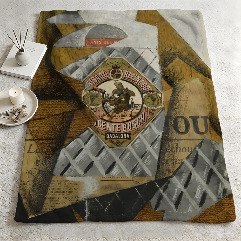 Art JJuan Griss Throw Warm Soft Flannel Blanket Multiuse for Sofa Bed Camping Travel Nap