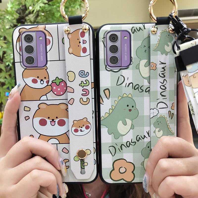 Fashion Design Dirt-resistant Phone Case For Nokia G42 5G Cute Anti-dust Ring Silicone Anti-knock Wrist Strap Waterproof