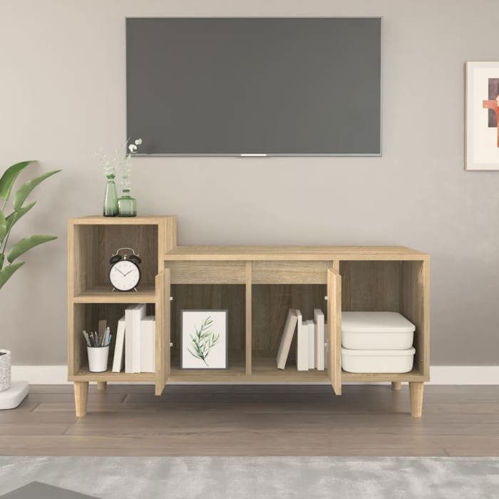 VidaXL Meuble TV Chêne sonoma 100x35x55 cm Bois d'ingénierie 821175