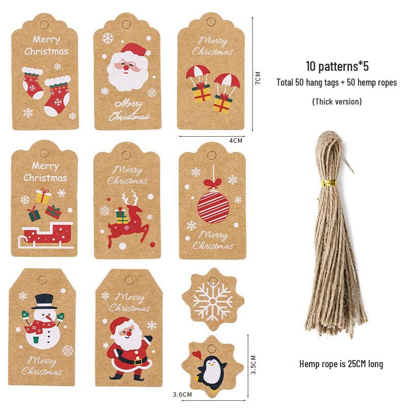 Thickened Santa Claus Christmas Hang Tags - Gift Decoration Cards
