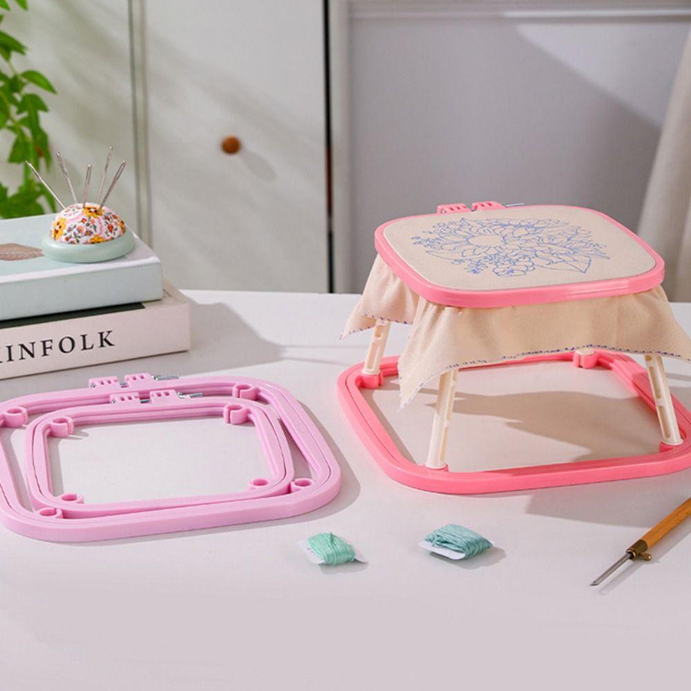 Double Layer Embroidery Frame Stitch Holder Cross Stitch Rack Embroidery Stand Hoop Household