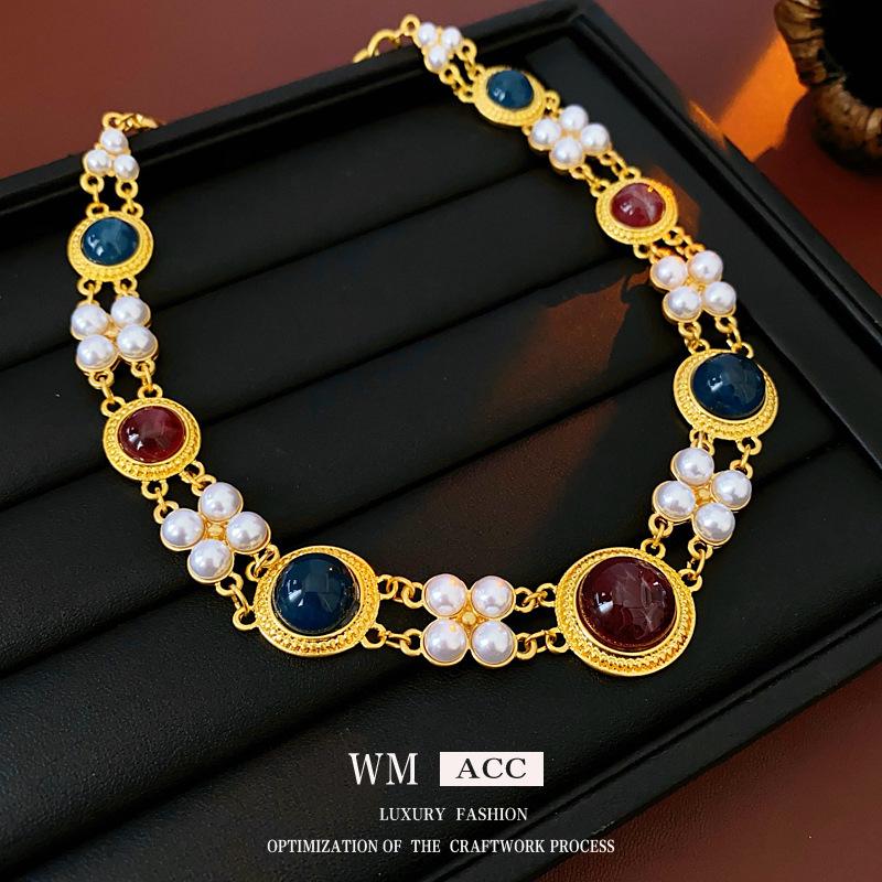 Vintage Retro Leichte Luxus Halskette für Damen - Europäisch und Amerikanisch Inspiriertes Statement-Stück