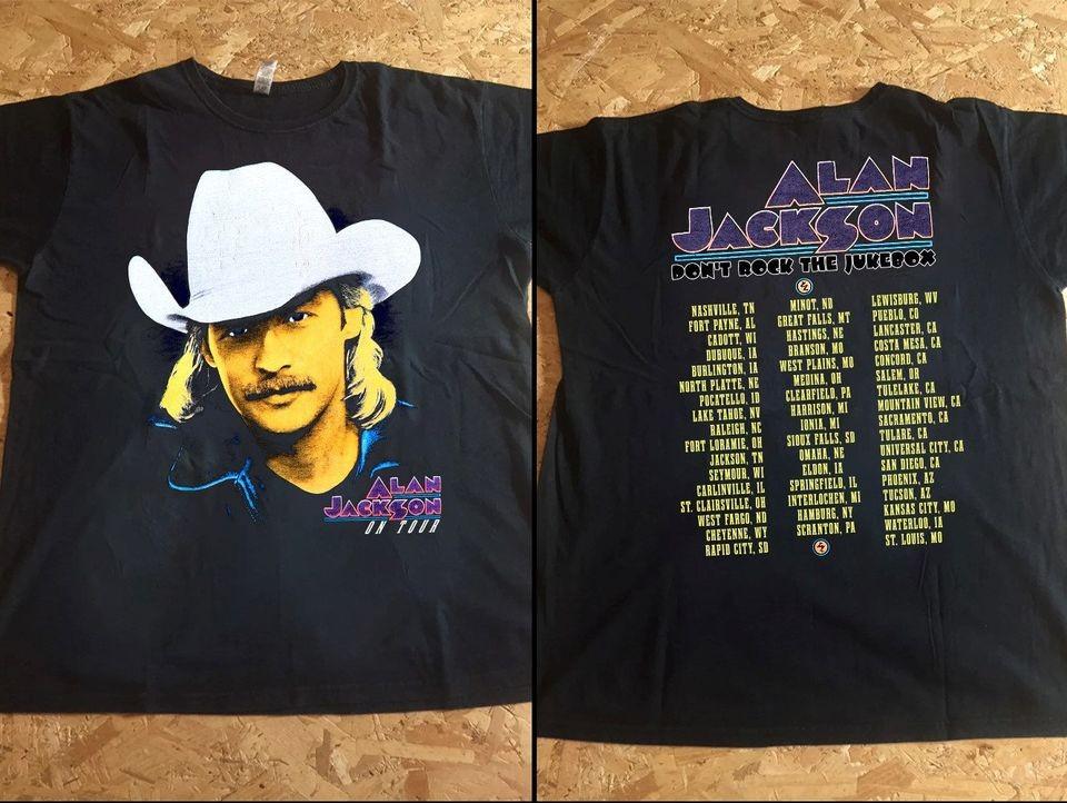 1992 Alan Jackson On Tour T-Shirt, Alan Jackson Don t Rock The Juke Box Tour Unisex T-Shirt S