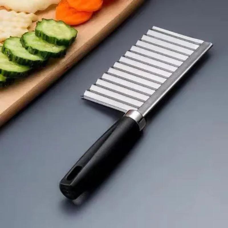 Stainless Steel Wavy Potato Cutter Heavy Duty Crinkle Cut Vegetable Slicer for Carrot  Fries Cutting Tool