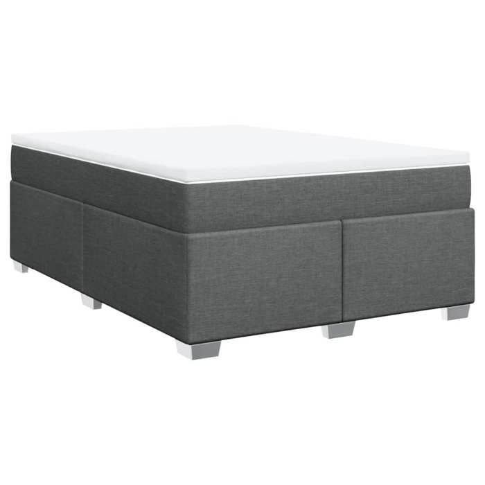 Maison Exclusive - Sommier à lattes de lit avec matelas Gris foncé 140x190cm Tissu