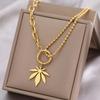 Stainless Steel Necklaces Trendy Fine Delicate Sun Totem Fashion Mix Match Zircon Chains Pendants Necklace For Women Zircon Gift