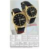 SKMEI Couple Wristwatch Set Men's and Women's Classic Black Leather Waterproof Luxury Watches for Wedding Anniversary Mother's Day Father's Day Gift
