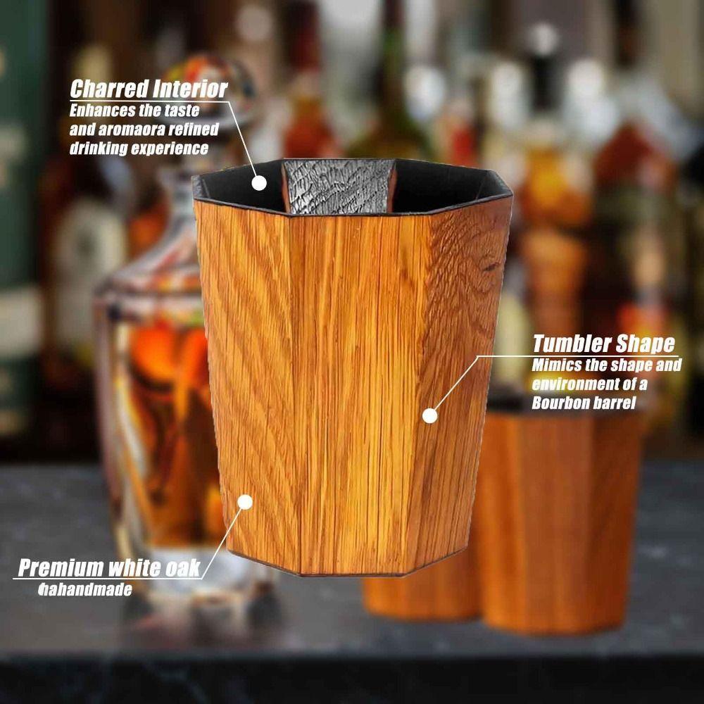 Wooden Charred Whiskey Cup Handmade Charred Drinking Vessel New Whiskey Grail Cup  for Bar