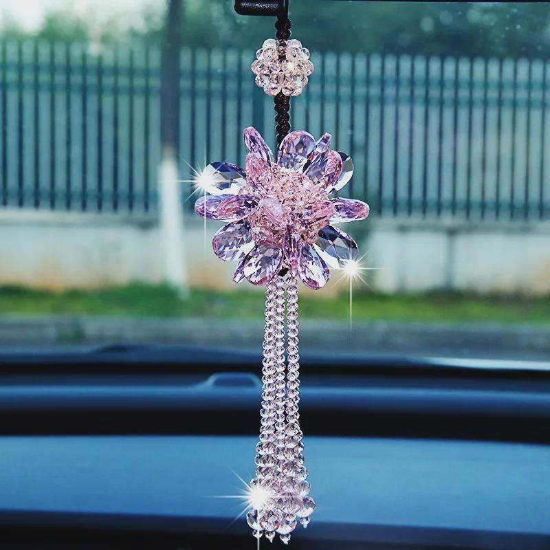 Korean Crystal Car Pendants: Elegant Ornaments for Rearview Mirrors