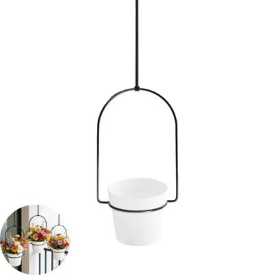 Indoor Hanging Planter Set Wall Mounted Plant Hanger Set Hanging Flower Pot with Metal Frame Rope for Home Room Garden Decor