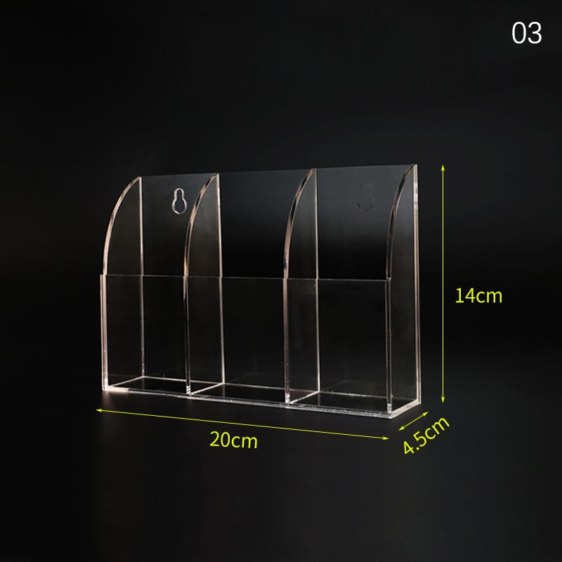 Acrylic TV Air Conditioner Remote Control Holder 1/4 Case Wall Mount Storage Box for Home