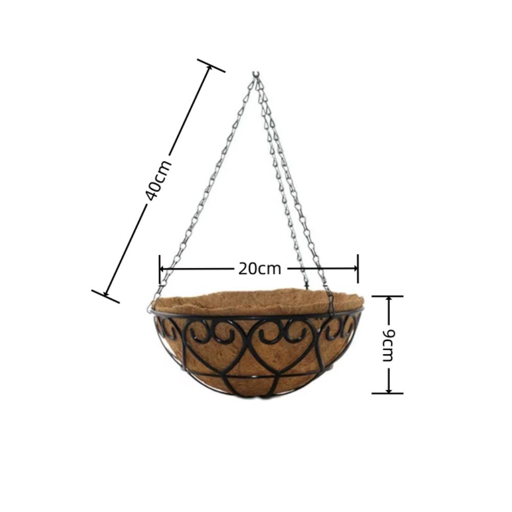 Coconut Brown Round Chain Hanging Basket European Planters Basket Fashion Flowerpot