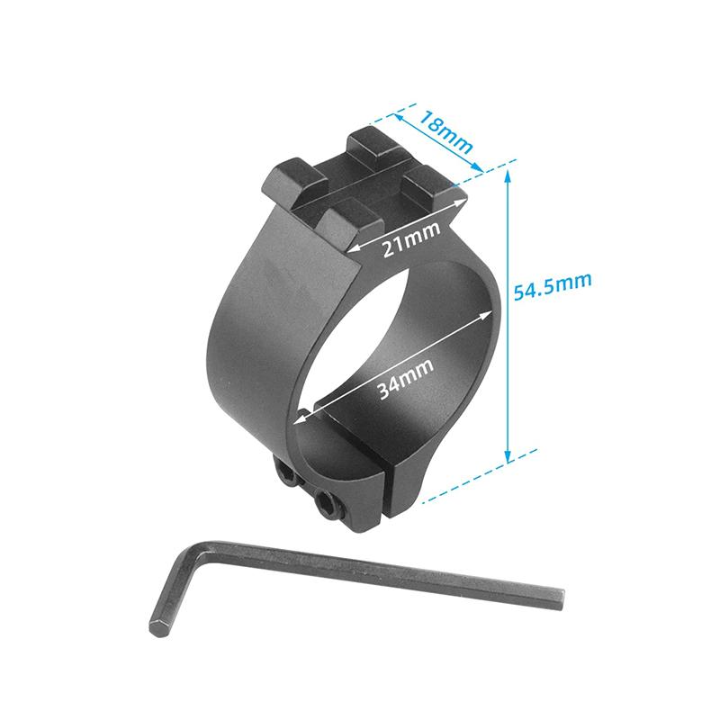 55Mm High Aluminum Alloy Fixture 21Mm Rail Flashlight Fixture Scope Tube Clamp Flashlight Accessories 30Mm Clamp Ring Fixture