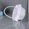 European White Pearl Flower Girl Basket – Satin Trim for Wedding Petals