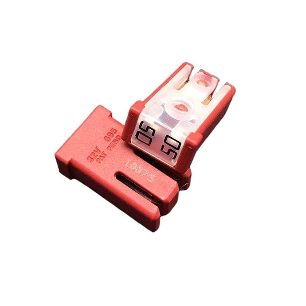 695 Series Fuse Car Fuse 15A 20A 25A 30A 40A 50A 60A Rectangle Small Type Auto Cartridge Fuse Slotted Plug Car Fuse (Color : 20A, Size : Quantity