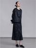 Women's Mid-Length Jacquard Silk Skirt - New Chinese Style for Autumn/Winter