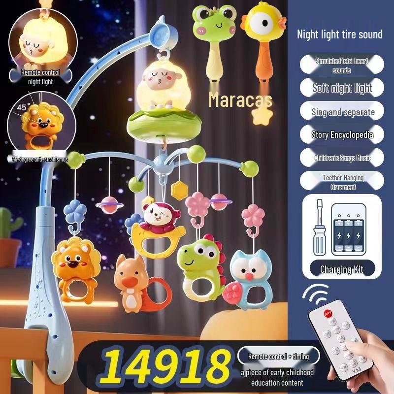 Remote-Control Crib Mobile with Rotating Hanging Toys for Newborns (0-6 Months)
