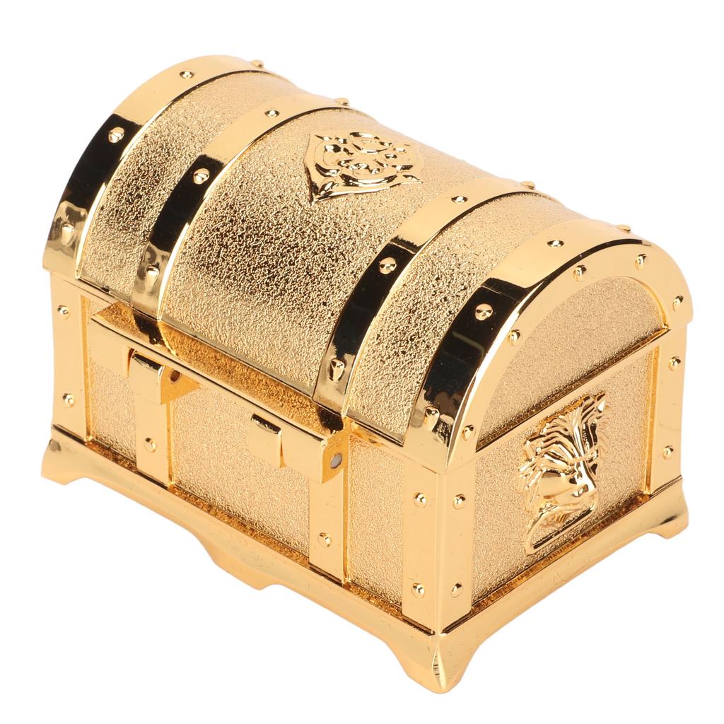 Vintage Jewelry Box Gold Color Retro Style Zinc Alloy Scratch Proof Small Jewelry Box for Rings Earrings Necklace S