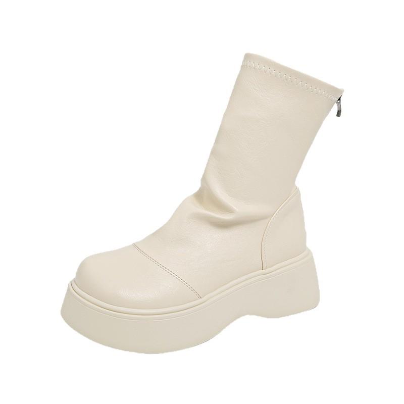 Short boots women's 2025 autumn and winter new versatile solid color Martin boots muffin thick-soled autumn thin boots short boots children