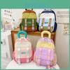 Trendy Korean Style Dual Color School Backpack For Kids With Breathable Nylon Fabric