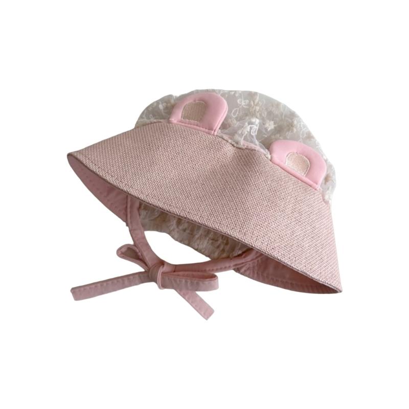Cute Girls Fetal Caps for Infants Lovely Baby Fisherman Hat Lace Printed Bonnet for Indoor Outdoor Activities
