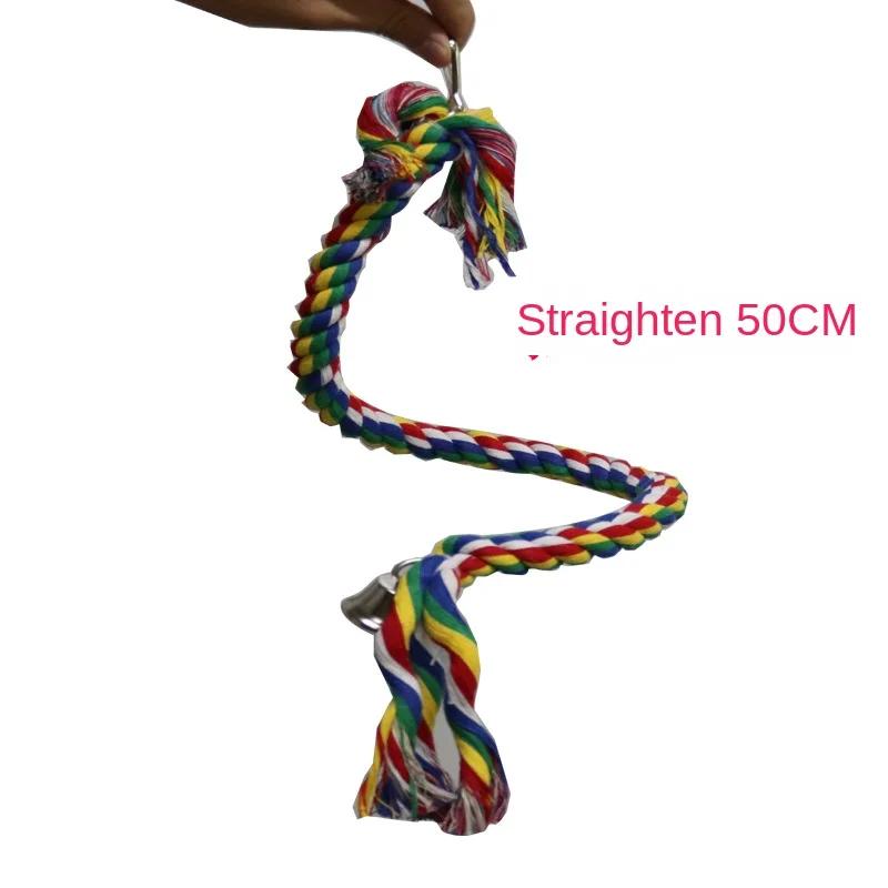 

Игрушка для птиц Спиральная хлопковая веревка Жевательная перекладина Качели для попугая Лазающие стоячие игрушки с колокольчиком Товары для птиц Игрушки для попугаев для лазанья