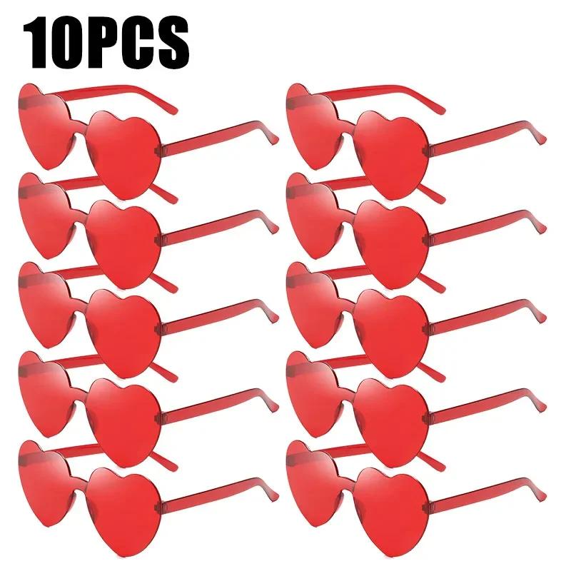 Sunglasses for Women Jelly Color Frameless Heart Shaped One-piece Glasses Dazzling Color Glasses