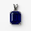 30.20 Ct NATURAL Blue Sapphire Emerald Pendant CERTIFIED 925 Sterling Silver